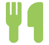 Green fork and knife icon
