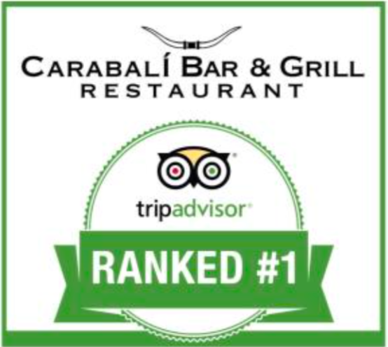 Logotipo de Carabalí Bar & Grill, con el nº 1 de TripAdvisor.