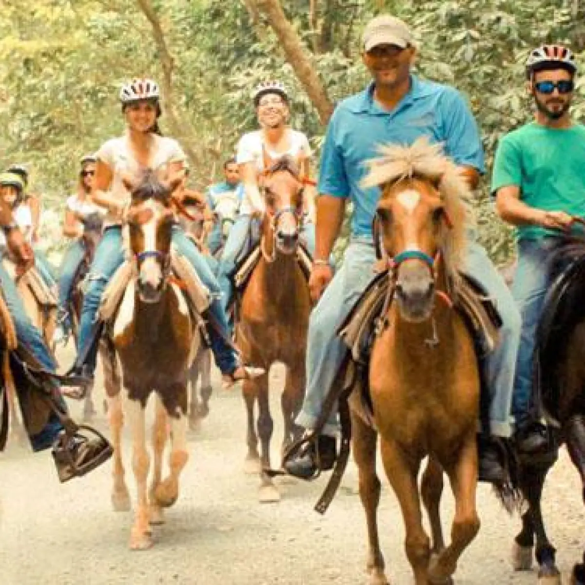 Group of people on horseback ride